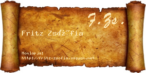 Fritz Zsófia névjegykártya
